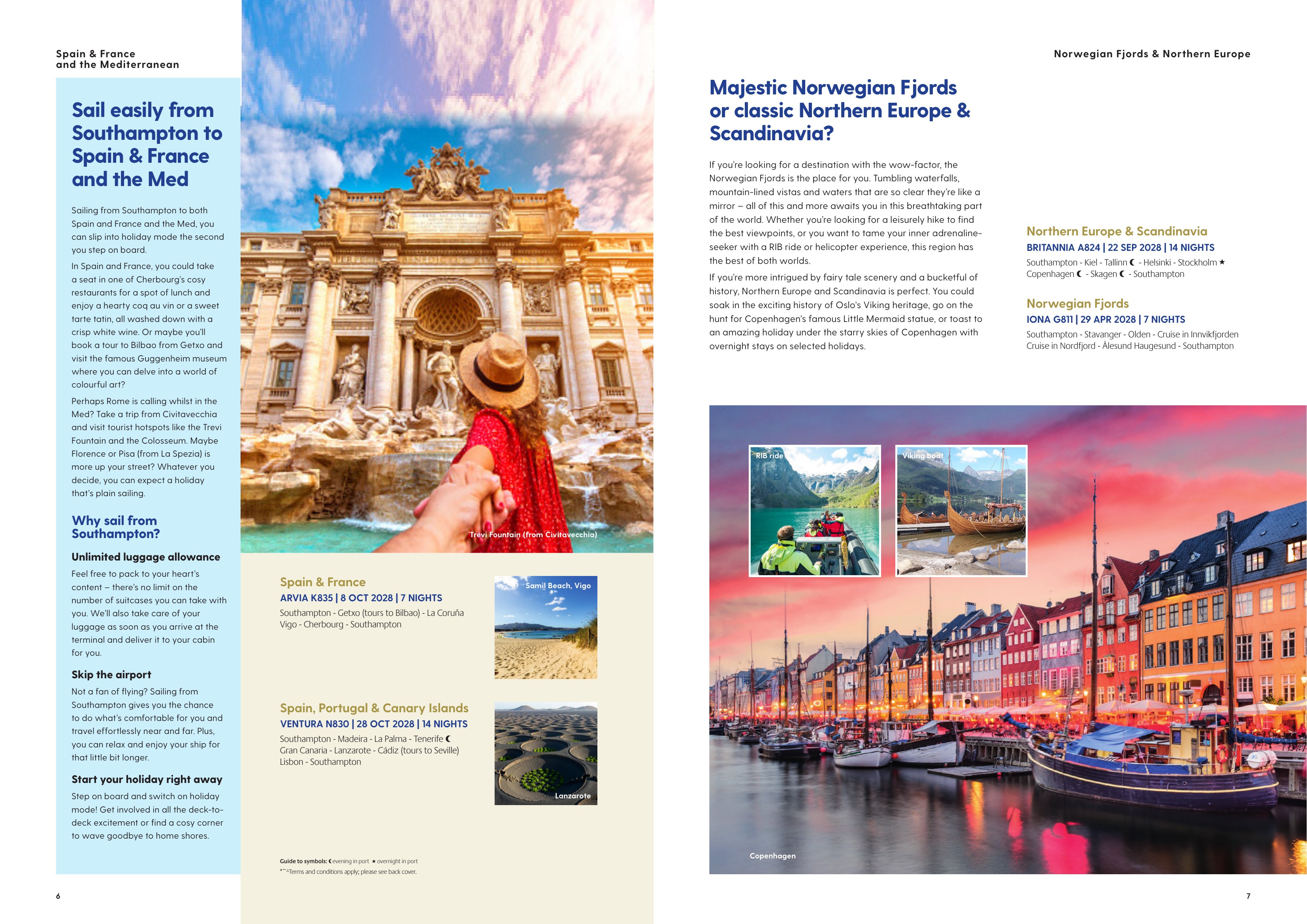 Spain France and Norwegian Fjords spread