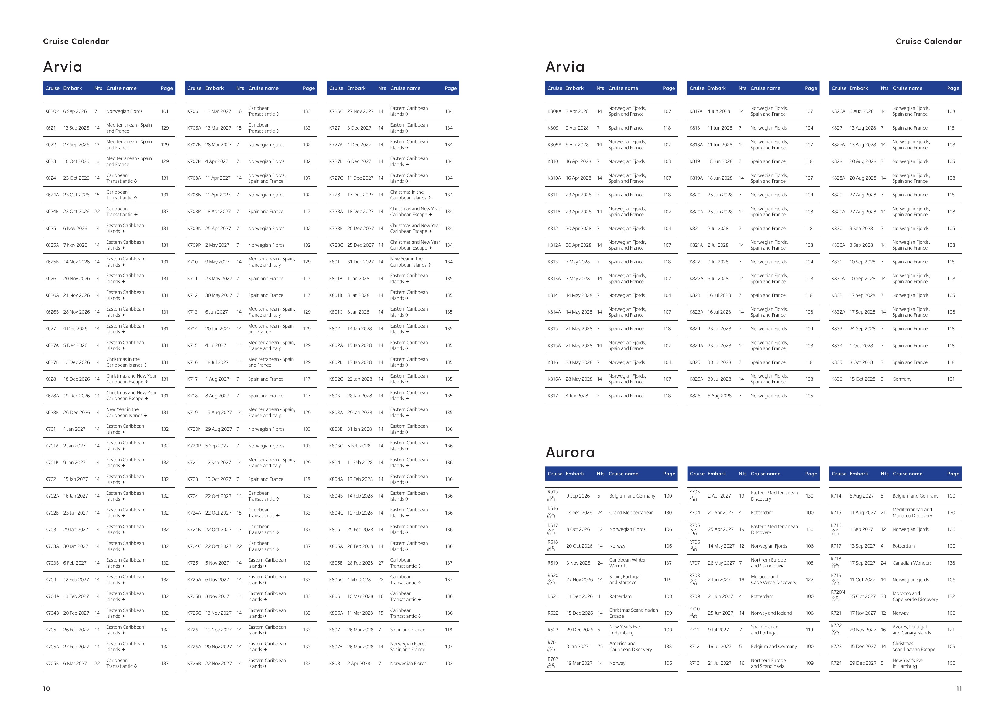 Cruise Calendar spread 1