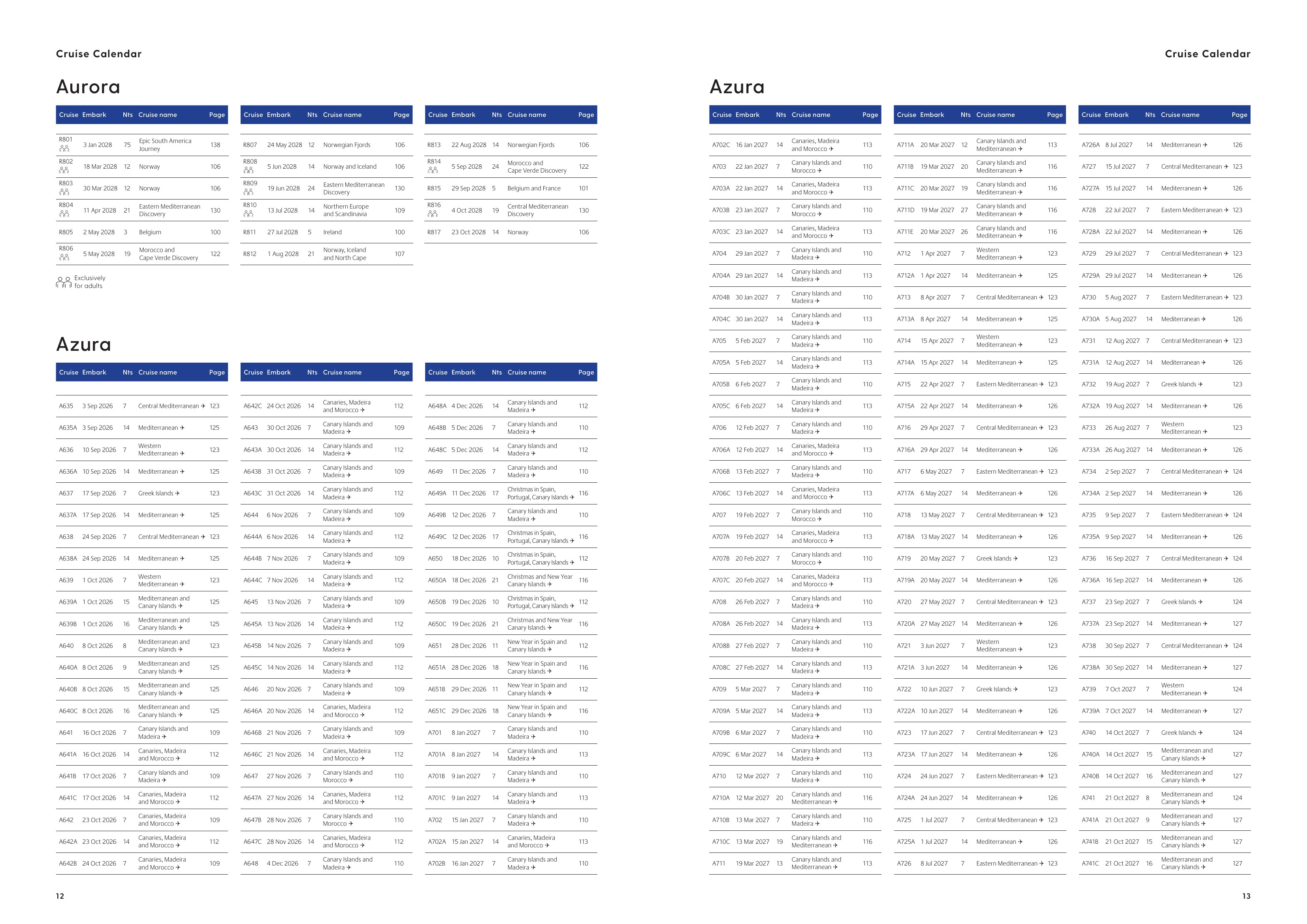 Cruise Calendar spread 2