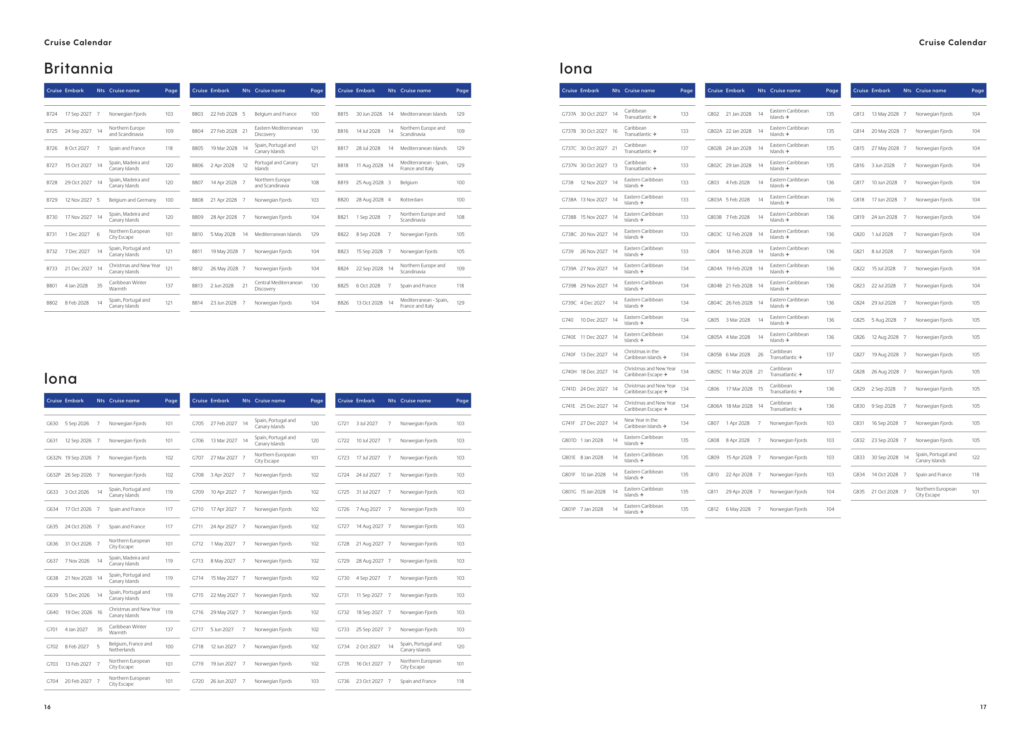 Cruise Calendar spread 4